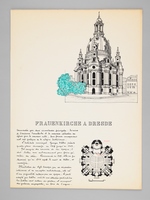 Une Eglise baroque [ Frauenkirche à Dresde - Dossier manuscrit d'un élève architecte de 2e classe de l'ERAB (Ecole Régionale d'Architecture de Bordeaux) en 1962 ]