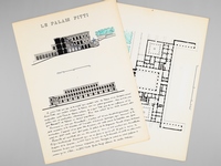 Le Palais Pitti [ Florence - Dossier manuscrit d'un élève architecte de 2e classe de l'ERAB (Ecole Régionale d'Architecture de Bordeaux) en 1962 ]