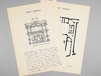 Un Hôtel du XVIIe [ Hôtel Lambert par Louis Le Vau sur l'Ile Saint-Louis à Paris - Dossier manuscrit d'un élève architecte de 1ère classe de l'ERAB (Ecole Régionale d'Architecture de Bordeaux) en 1961 ]