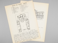 Un Hôtel du XVIIIe [ Hôtel de Salm par Rousseau rue de Lille à Paris - Dossier manuscrit d'un élève architecte de 1ère classe de l'ERAB (Ecole Régionale d'Architecture de Bordeaux) en 1961 ]