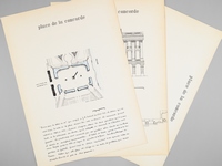 Une Place Royale à Paris [ Place de la Concorde - Dossier manuscrit d'un élève architecte de 1ère classe de l'ERAB (Ecole Régionale d'Architecture de Bordeaux) en 1961 ]