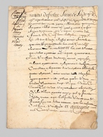 [ Manuscrit - Acte d'adjudication dat&eacute; de Riom le 24 mai 1646, sign&eacute; par Francois de Fretat Sieur de La Deyte : ] ' Francois de Fretat Sieur de La Deyte, con(seill)er du roy en son parlement & si&egrave;ge pr&eacute;sidial d'Auvergne et comm