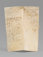 [ Manuscrit - Grosse du contrat d'entr&eacute;e en religion de Damoiselle Anne Fran&ccedil;oise Chastel fille de Sieur Jean Claude Chastel Seig. de Valleroy, Conseiller du Roy au bailliage et si&egrave;ge pr&eacute;sidial de Vesoul et de Dame Anne Fran&c