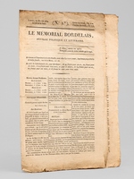 Le M&eacute;morial Bordelais. Feuille Politique et Litt&eacute;raire. Samedi 19 Mars 1814 (Num&eacute;ro 1) [ On joint :] Dimanche 20 mars (Num&eacute;ro 2) [ Editions originales] [ Contient : ] 'Nouvelles Etrang&egrave;res. Extrait du journal anglais the