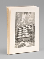 [ Lot de 9 cartes de Voeux grav&eacute;es par Albert Decaris : ] Agence du Cr&eacute;dit Agricole de Saint-Tropez - Le Palais du Commerce &agrave; Lyon en 1863 - Fa&ccedil;ade du Cr&eacute;dit Lyonnais &agrave; Brignoles - H&ocirc;tel de la Couronne &agra
