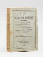 Manuel de th&eacute;rapeutique dosim&eacute;trique v&eacute;t&eacute;rinaire. Premi&egrave;re partie. Maladies g&eacute;n&eacute;rales et constitutionnelles.