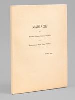 Mariage de Monsieur Marcel Leopold Didier et de Mademoiselle Marie Emma Privat. 2 Avril 1929