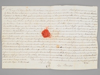 [ Copie officielle authentifi&eacute;e, r&eacute;alis&eacute;e fin XVIIIe ou tout d&eacute;but XIXe, de lettres patentes &eacute;dict&eacute;es par le roi Henri II en janvier 1554, confirmant l'adoubement sur le champ de bataille et l'octroi d'armoiries a