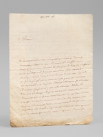 [ Courrier dat&eacute; du 30 septembre 1766 relatant des n&eacute;gociations d'achat de la seigneurie de Montpon (Montpon-M&eacute;nest&eacute;rol) au Marquis de Belzunce, pour 215.000 livres ] '30. 7bre 66. Monsieur, Il ne m'as pas &eacute;t&eacute; poss