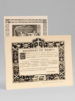 [ 2 Menus de la Soci&eacute;t&eacute; arch&eacute;ologique 'Le Vieux Papier' :] I : 'Messieurs et dames, Vous &ecirc;tes pri&eacute;s de prendre part au Trente-troisi&egrave;me d&icirc;ner de la Soci&eacute;t&eacute; arch&eacute;ologique 'Le Vieux Papier'