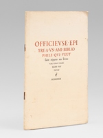 Officieuse &eacute;p&icirc;tre &agrave; un ami bibliophile qui veut faire r&eacute;parer ses livres [ &Eacute;dition originale ]