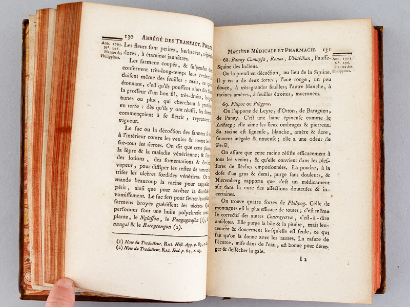 photo n°5 : Abrégé des transactions philosophiques de la Société Royale de Londres. Huitième Partie. Matière médicale et pharmacie  ; Tome I : Généralités, Classes des Médicamens, Substances