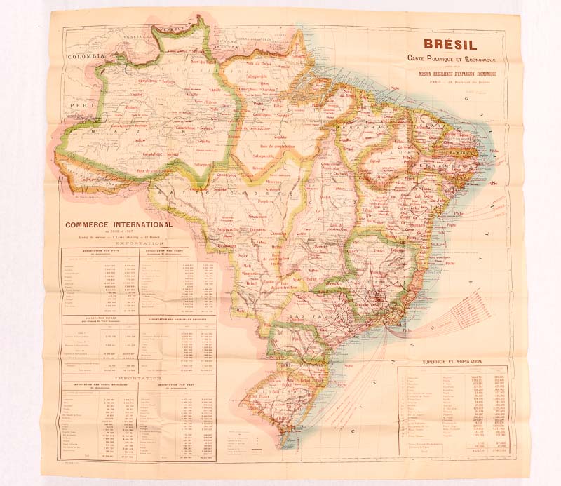 photo n°9 : Brésil. Carte Politique et Economique [ Commerce International en 1906 et 1907 ]