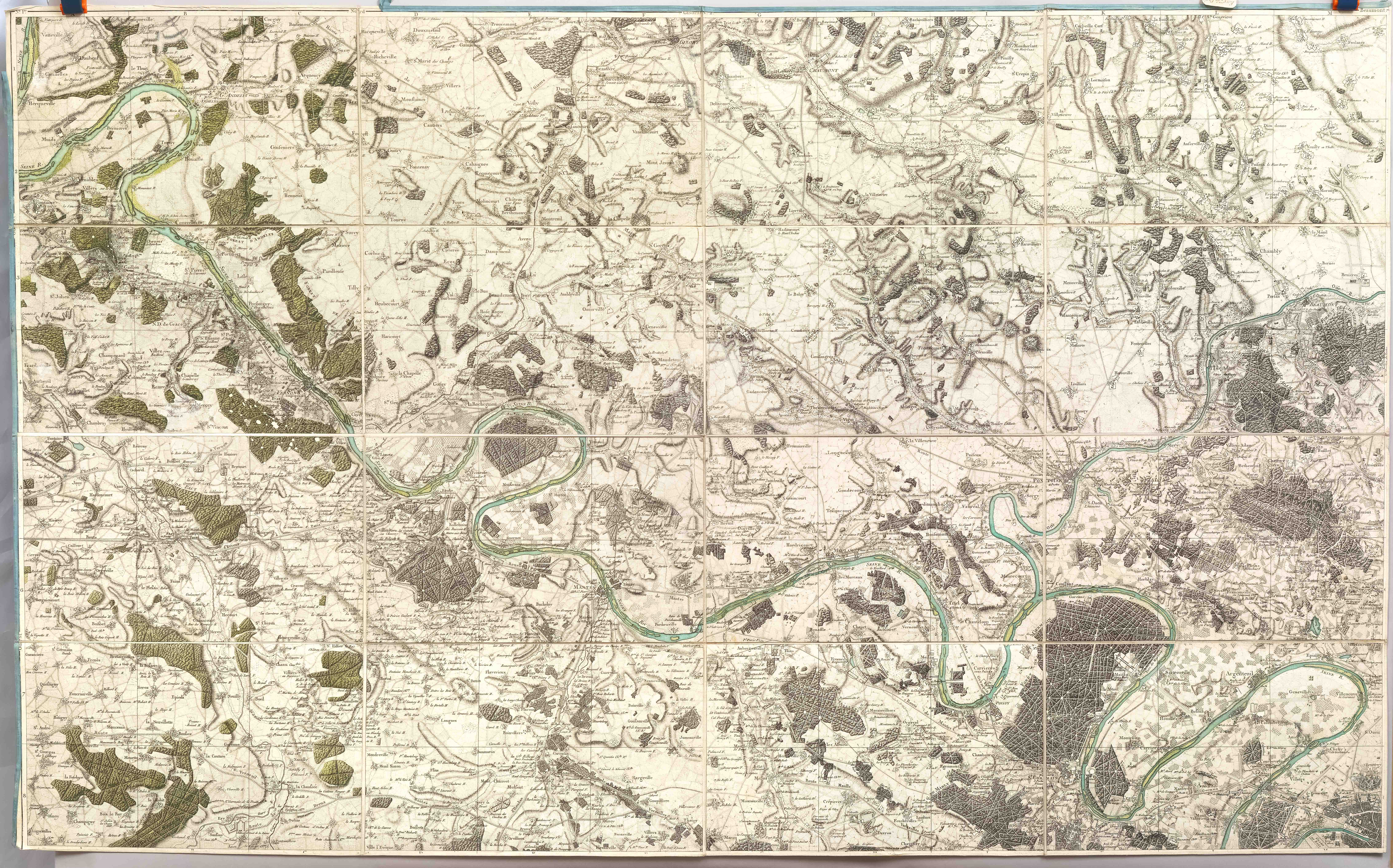 photo n°8 : [ Atlas topographique en seize Feuilles des Environs de Paris, à la distance d'environ huit myriamètres, ou dix-huit lieues dans sa moyenne étendue ]