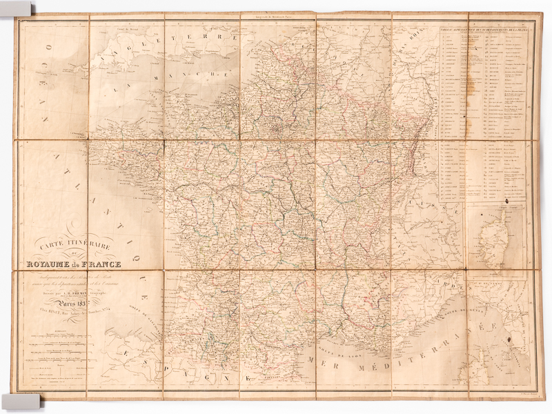 photo n°7 : Carte itinéraire du Royaume de France, indiquant toutes les Routes de Poste, ainsi que les départementales et les Canaux