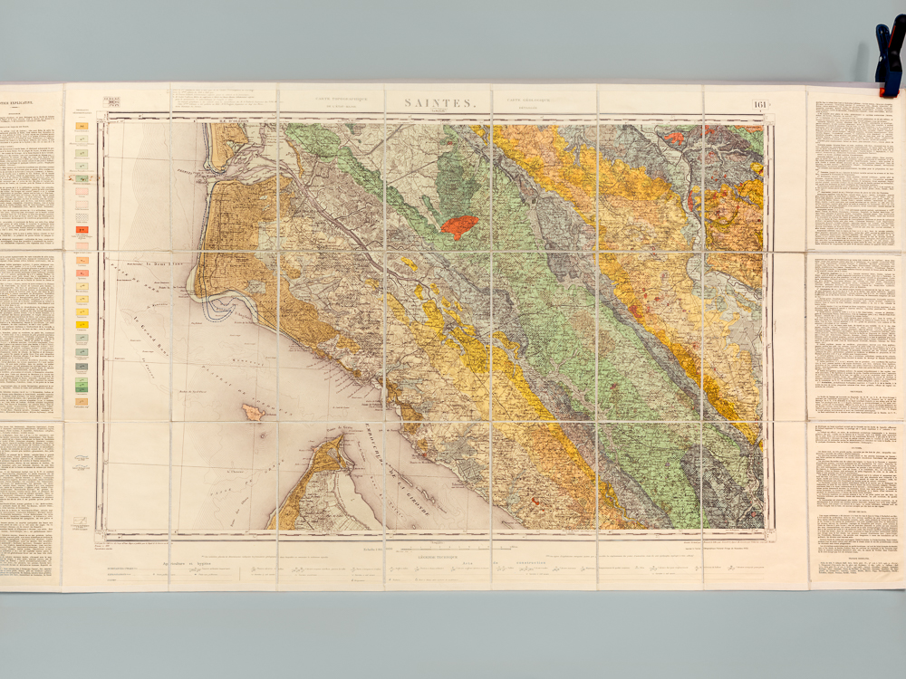 photo n°6 : Saintes.  Carte topographique de l'Etat-Major. Carte géologique détaillée