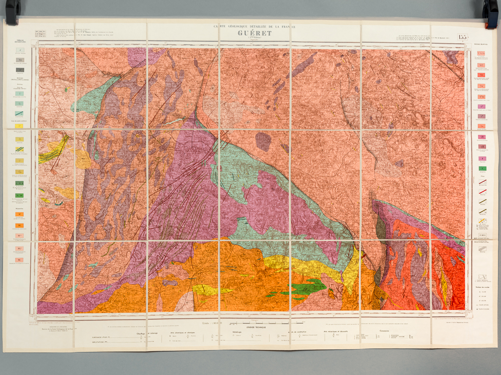 photo n°8 : Guéret.  Carte topographique de l'Etat-Major. Carte géologique détaillée