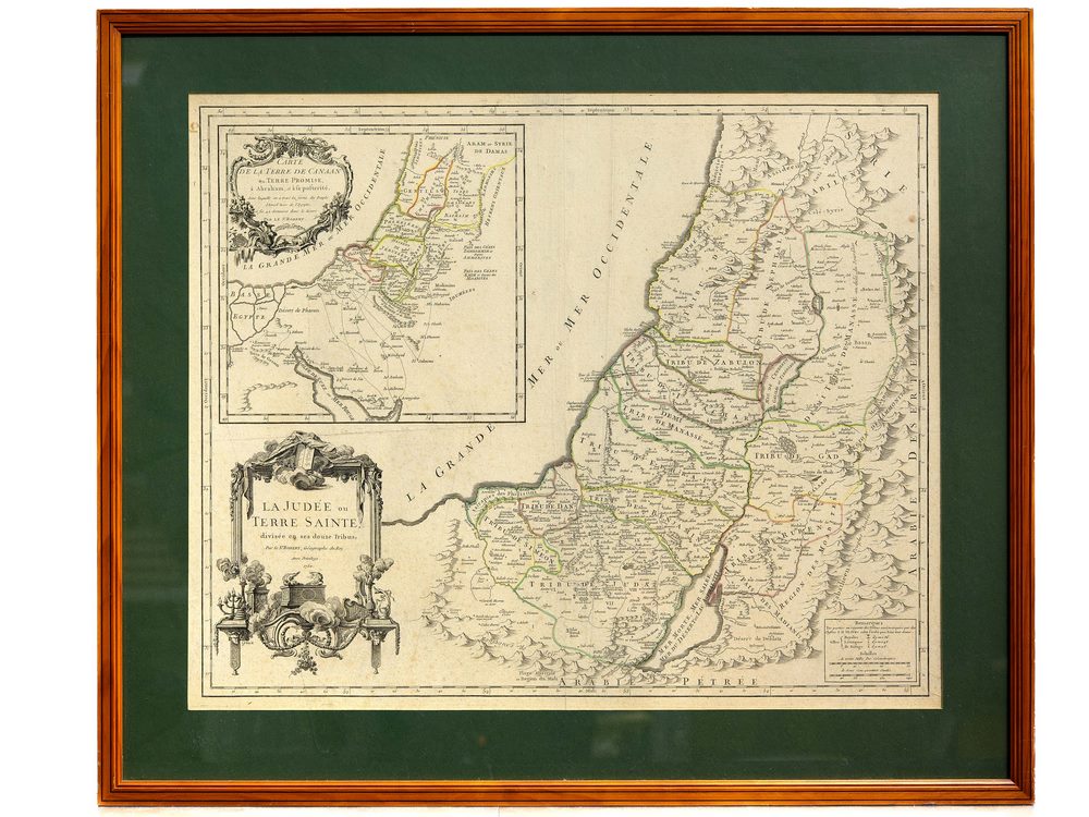 photo n°7 : La Judée ou Terre Sainte divisée en ses douze Tribus. Par le Sr. Robert, Géographe du Roi, avec privilège, 1750 [Avec :] Carte de la Terre de Canaan ou Terre Promise à Abraham et à sa Postérité.