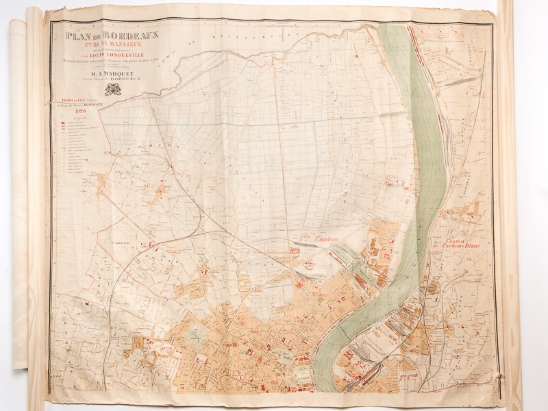 photo n°7 : Plan de Bordeaux et de sa Banlieue dressé à l'échelle de 1/10.000e par Louis Longueville.  (Complet des 2 Parties)
