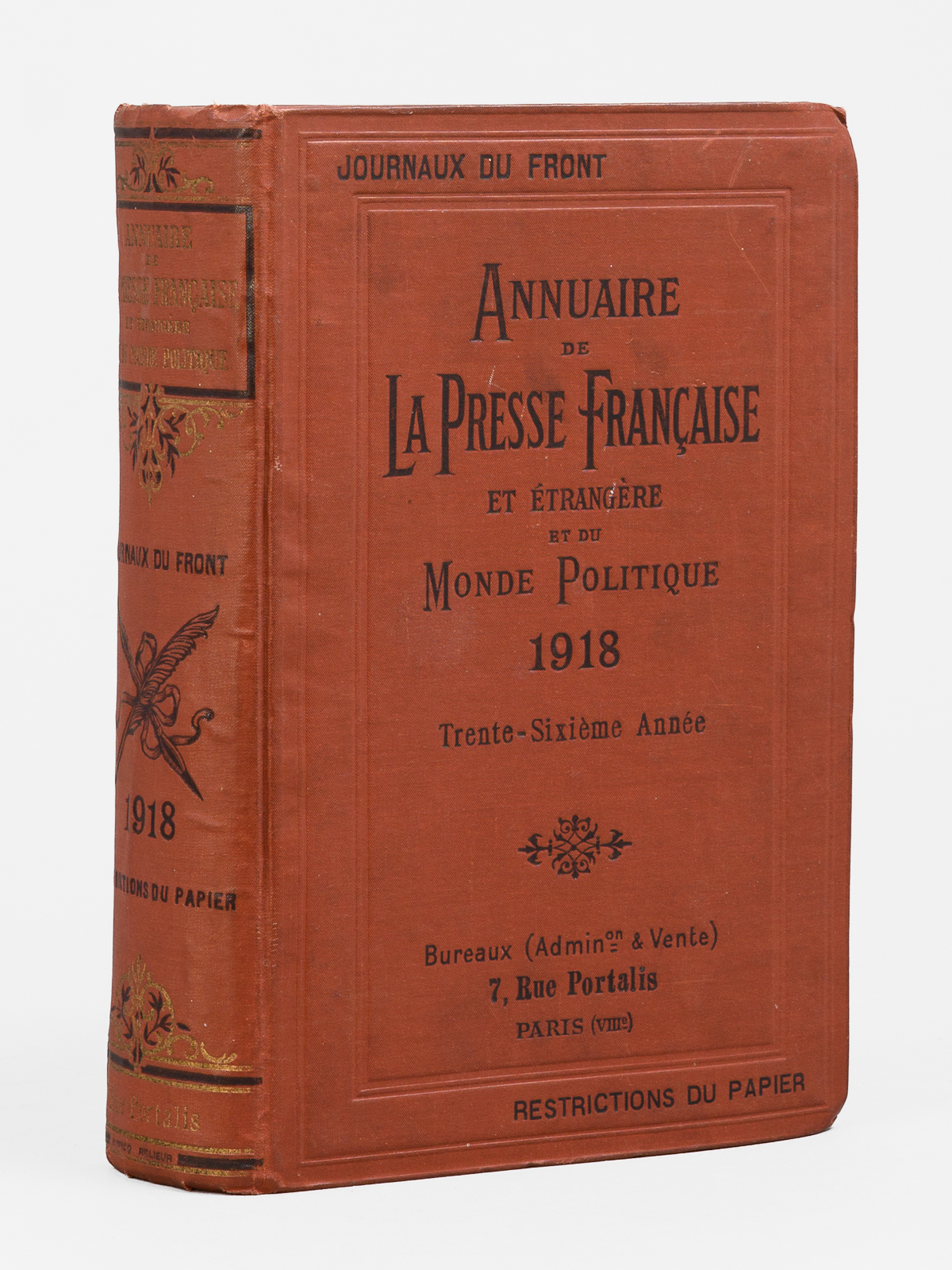photo n&deg;20 : Annuaire de la presse fran&ccedil;aise et &eacute;trang&egrave;re et du monde politique. 1918. Trente-sixi&egrave;me ann&eacute;e.