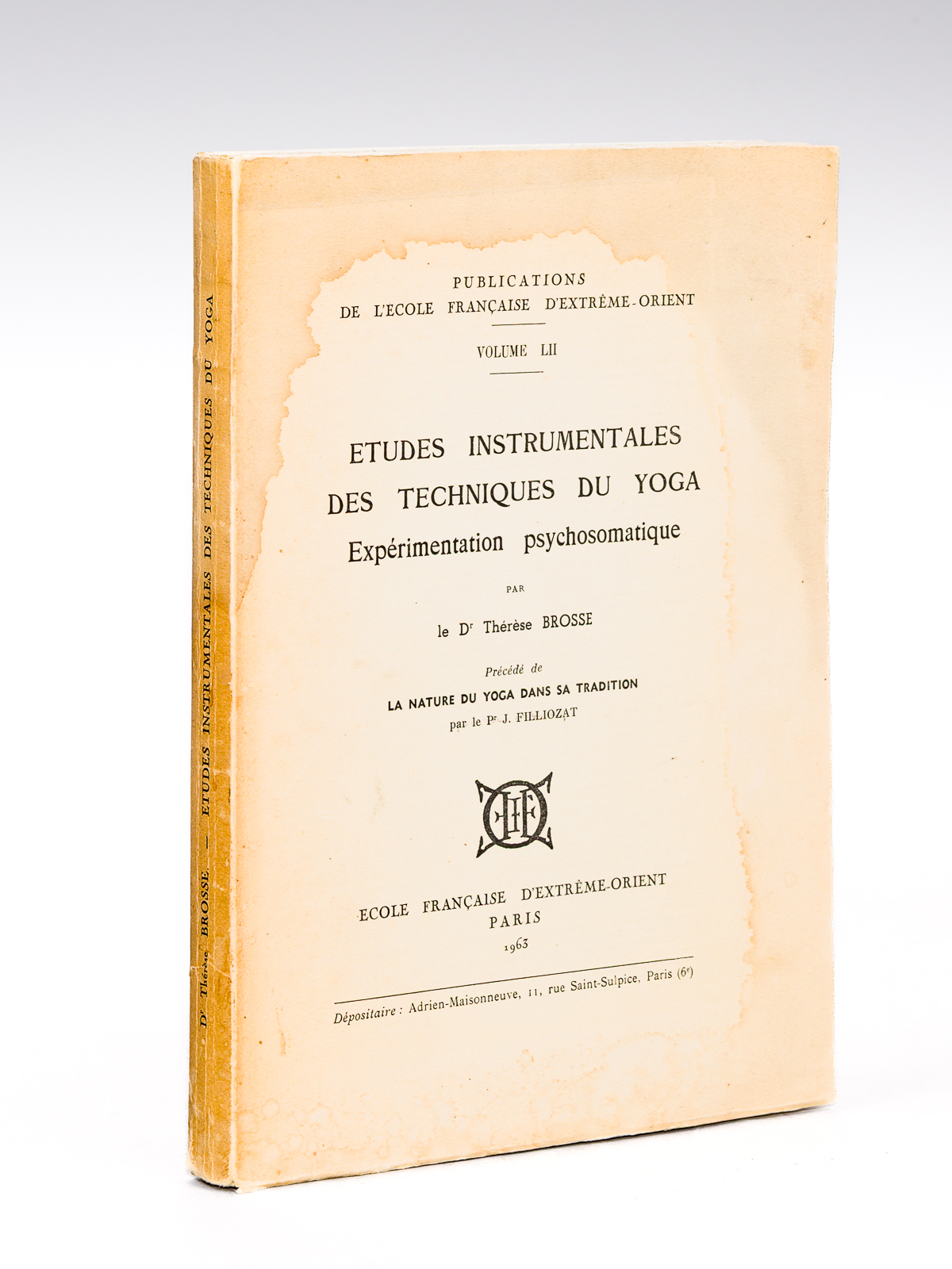 photo n°9 : Études instrumentales des techniques du yoga. Expérimentation psychosomatique. Précédé de la Nature du yoga dans sa tradition, par le Prof. J. Jean Filliozat