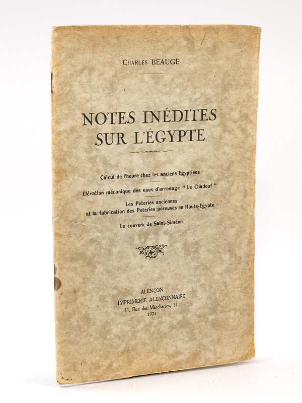 photo n°7 : Notes inédites sur l'Egypte - Calcul de l'heure chez les anciens Egyptiens ; Elévation mécanique des eaux d'arrosage 'Le Chadouf' ; Les Poteries anciennes et la Fabrication des poteries poreuses en Haute-Egypte ; Le Couvent de Saint S