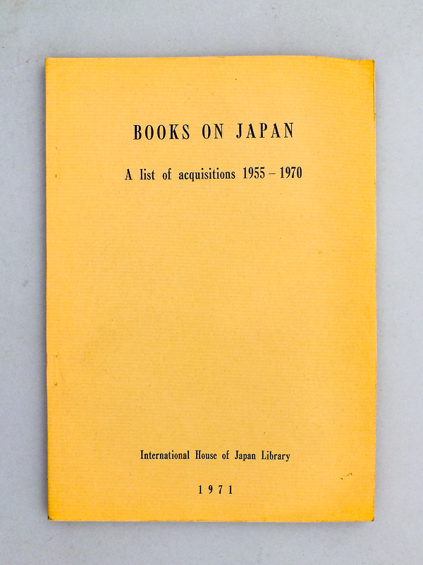 photo n°8 : Books on Japan - A list of acquisitions 1955 - 1970