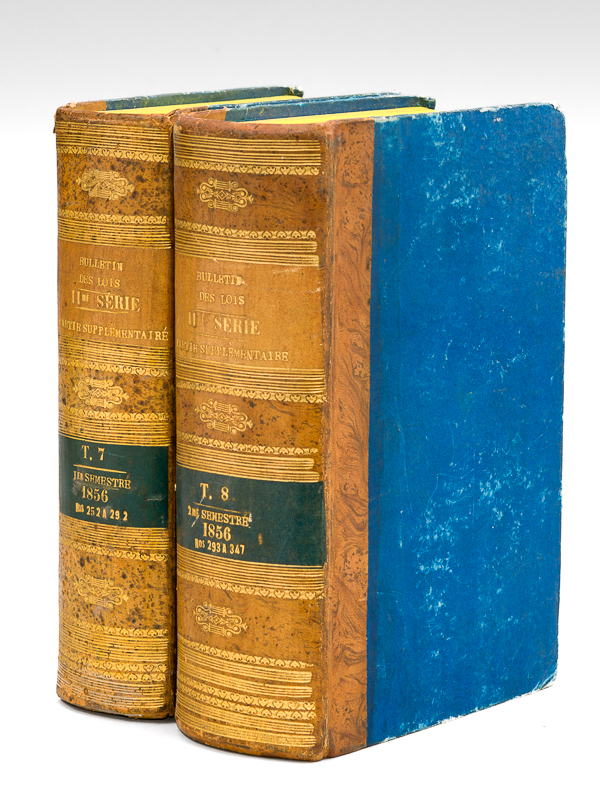 photo n°10 : Bulletin des Lois de l'Empire Français. XIe Série. Règne de Napoléon III, Empereur des Français. (Tomes 7 et 8 : Année 1856) Partie Supplémentaire contenant les décrets et arrêtés d'int&