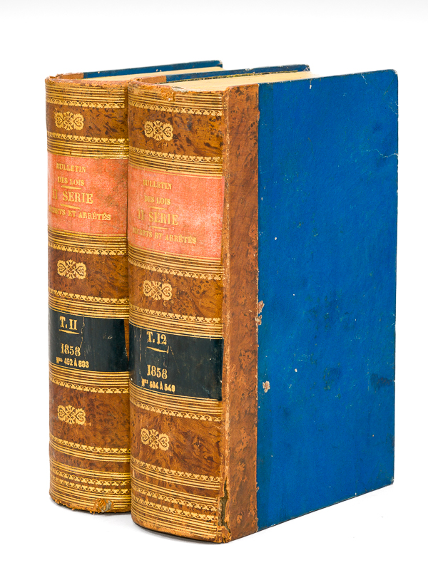 photo n°10 : Bulletin des Lois de l'Empire Français. XIe Série. Règne de Napoléon III, Empereur des Français. (Tomes 11 et 12 : Année 1858) Partie Supplémentaire contenant les décrets et arrêtés d'in