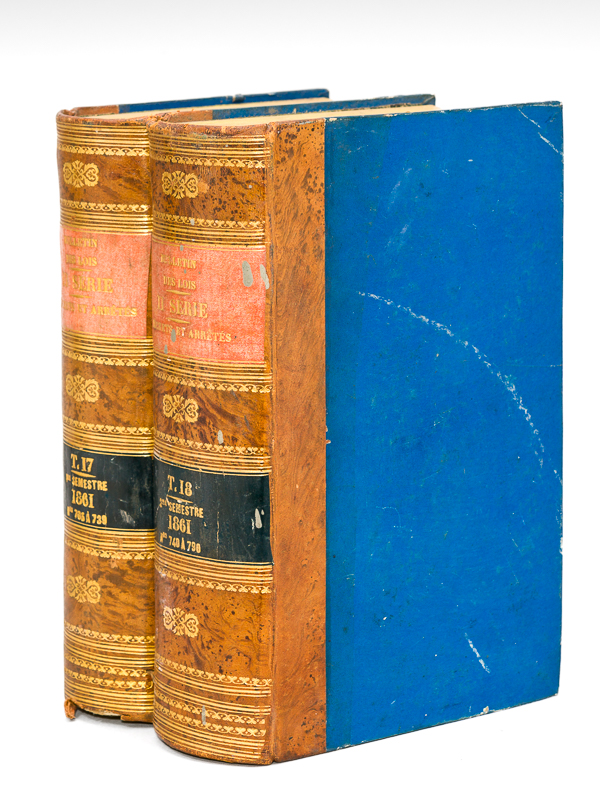 photo n°11 : Bulletin des Lois de l'Empire Français. XIe Série. Règne de Napoléon III, Empereur des Français. (Tomes 17 et 18 : Année 1861) Partie Supplémentaire contenant les décrets et arrêtés d'in