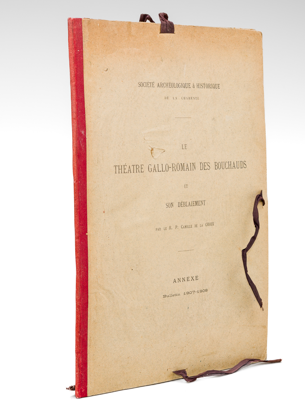 photo n°9 : Le Théâtre gallo-romain des Bouchauds et son déblaiement. Société archéologique & historique de la Charente. Annexe. Bulletin 1907-1908