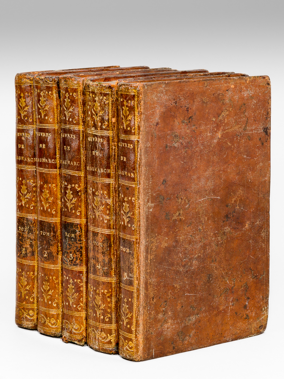 photo n°9 : Oeuvres complètes de M. de Beaumarchais (5 Tomes - Complet) Tomes I, II, III : Mémoires de Monsieur Pierre-Augustin Caron de Beaumarchais ; Tome IV : Oeuvres de Théâtre ; Tome V : La Folle journée, ou le Mariage de Figaro