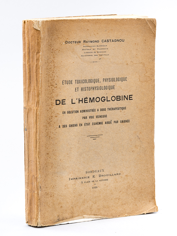 photo n°12 : Etude toxicologique, physiologique et histophysiologique de l'Hémoglobine en solution administrée à dose thérapeutique par voie veineuse à des chiens en état d'anémie aiguë par saignée. [ Livre