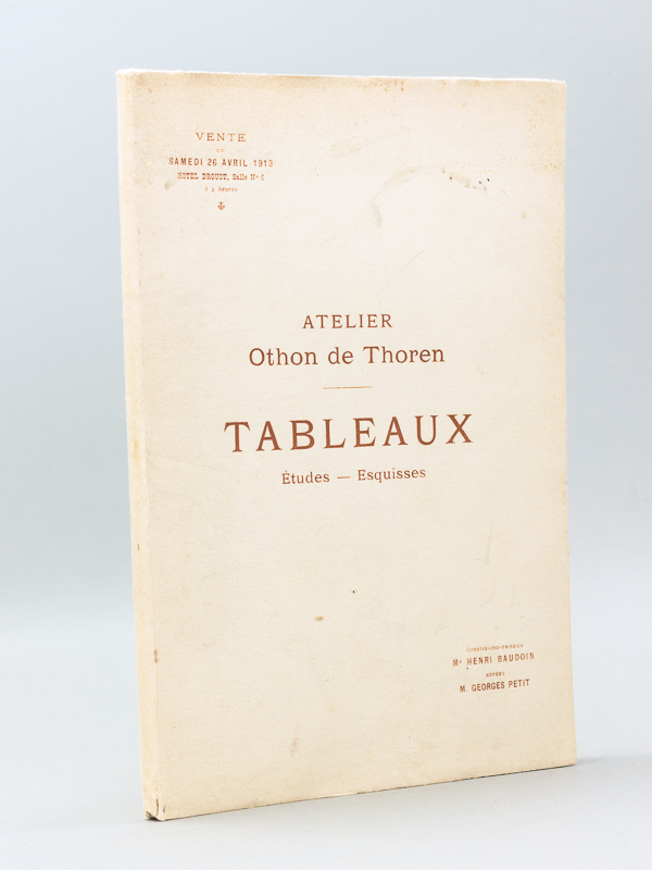photo n°9 : Catalogue de Tableaux, Etudes, Esquisses par Othon de Thoren, provenant de son atelier, et dont la vente aura lieu à Paris Hôtel Drouot, Salle n°6, le Samedi 26 avril 1913 à 2 heures