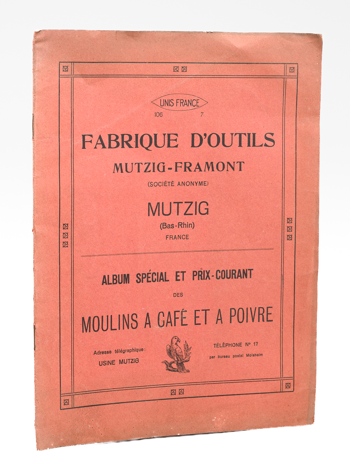 photo n&deg;10 : Catalogue commercial. Mutzig-Framont, Mutzig. Album sp&eacute;cial et prix-courant des moulins &agrave; caf&eacute; et &agrave; poivre n&deg; 6911