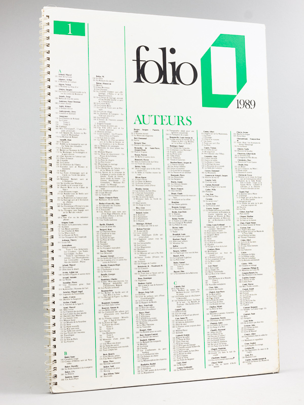 photo n°9 : Catalogue de librairie de la collection 'Folio' poche 1989 [ Gallimard ]