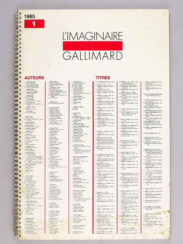 photo n°7 : Catalogue de librairie des collections 'Gallimard' L'Imaginaire - Poésie - TEL - Idées [ Catalogue 1985 Gallimard ]