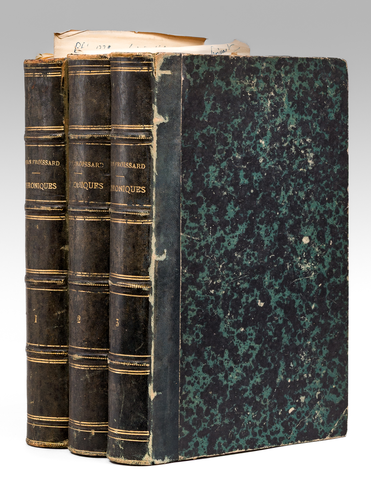 photo n°14 : Les Chroniques de Sire Jean Froissart (3 Tomes - Complet) [ Exemplaire de travail annoté par Maurice Druon pour la rédaction des 'Rois Maudits' ] Qui traitent des Merveilleuses Emprises, Nobles Aventures et Faits d'armes advenus en son Temps