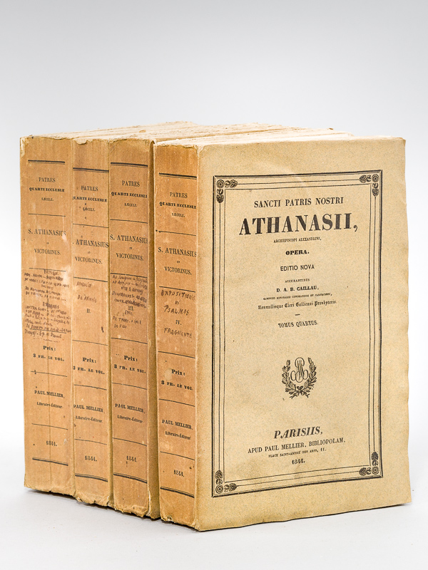 photo n°12 : Collectio selecta SS. Ecclesiae Patrum [ Oeuvres de S. Athanase : 4 Tomes - Complet ] Tome I : Victorinus : Libri IV adversus arium - Liber Contra Manichaeos - De Verbis Scripturae Factum est Vespere - Et Mane dies unus - De Homoousio Accipiendo - Hymni I