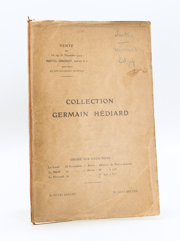 photo n°11 : Collection Germain Hédiard Ière Partie : Oeuvre de Fantin-Latour [ Catalogue de l'Oeuvre lithographique de H. Fantin-Latour, formé par Germain Hédiard ]