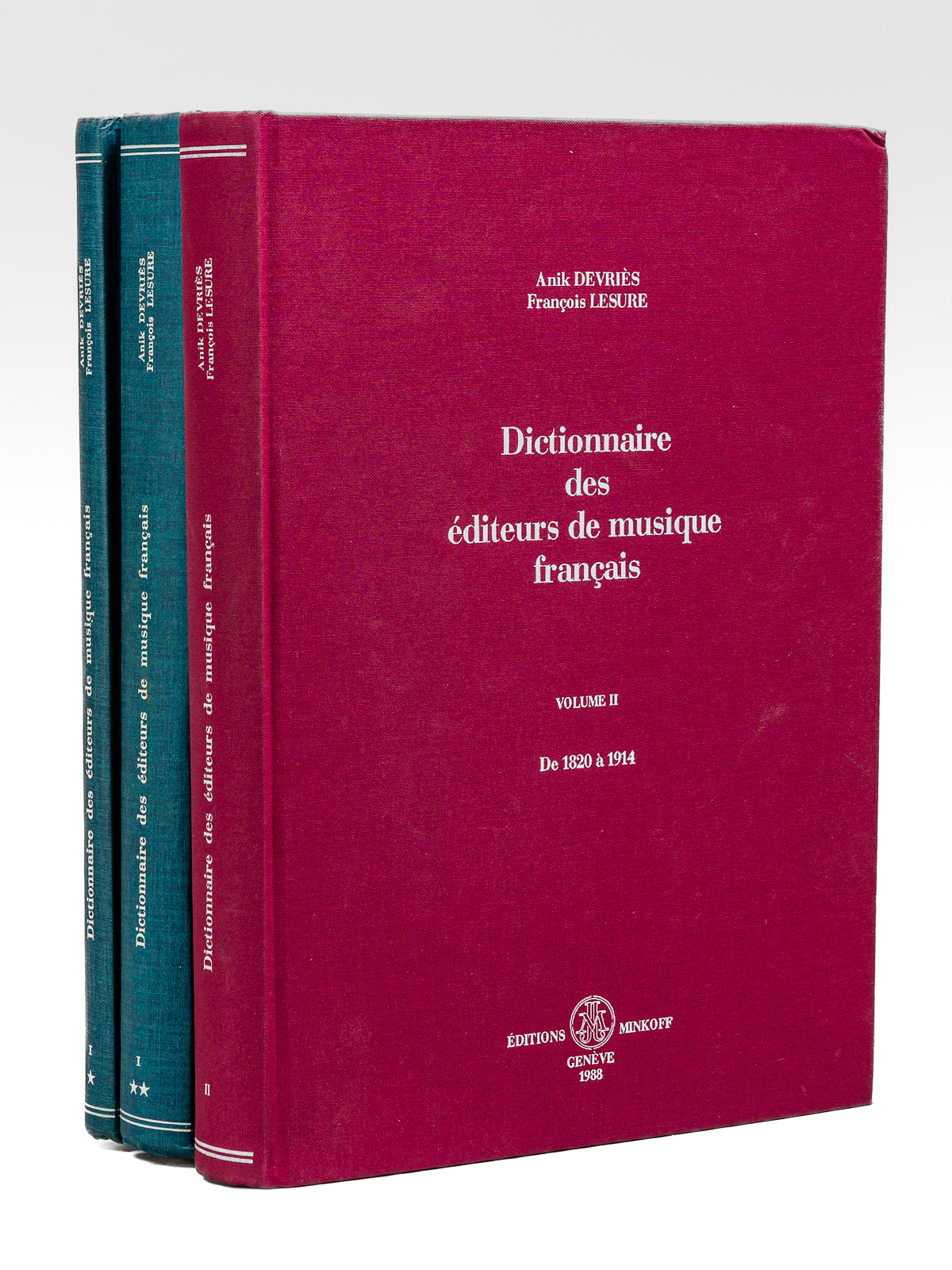 photo n°8 : Dictionnaire des éditeurs de musique français (2 Volumes en 3 Parties - Complet) Vol. I Partie I : Des origines à environ 1820. Texte ; Vol. I Partie II : Catalogues  ; Vol. II : De 1820 à 1914