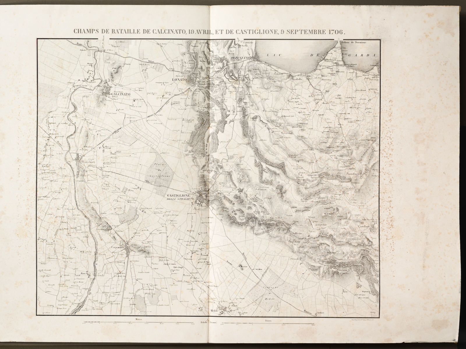photo n°4 : Champs de Bataille de Calcinato, 19 Avril, et de Castiglione, 9 Septembre 1706 [ tiré de l'Atlas des Mémoires Militaires relatifs à la Succession d'Espagne sous Louis XIV. Extraits de la Correspondance de la Cour et des Gén&eac
