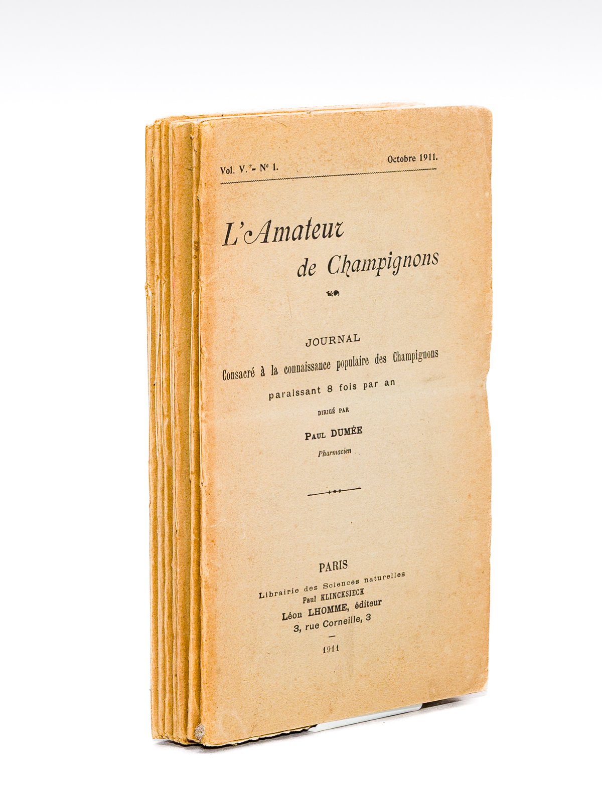 photo n°9 : L'Amateur de Champignons ( Vol. V Octobre 1911 -  Septembre 1912, 8 volumes, complet ). Journal consacré à la connaissance populaire des Champignons, paraissant 8 fois par an.