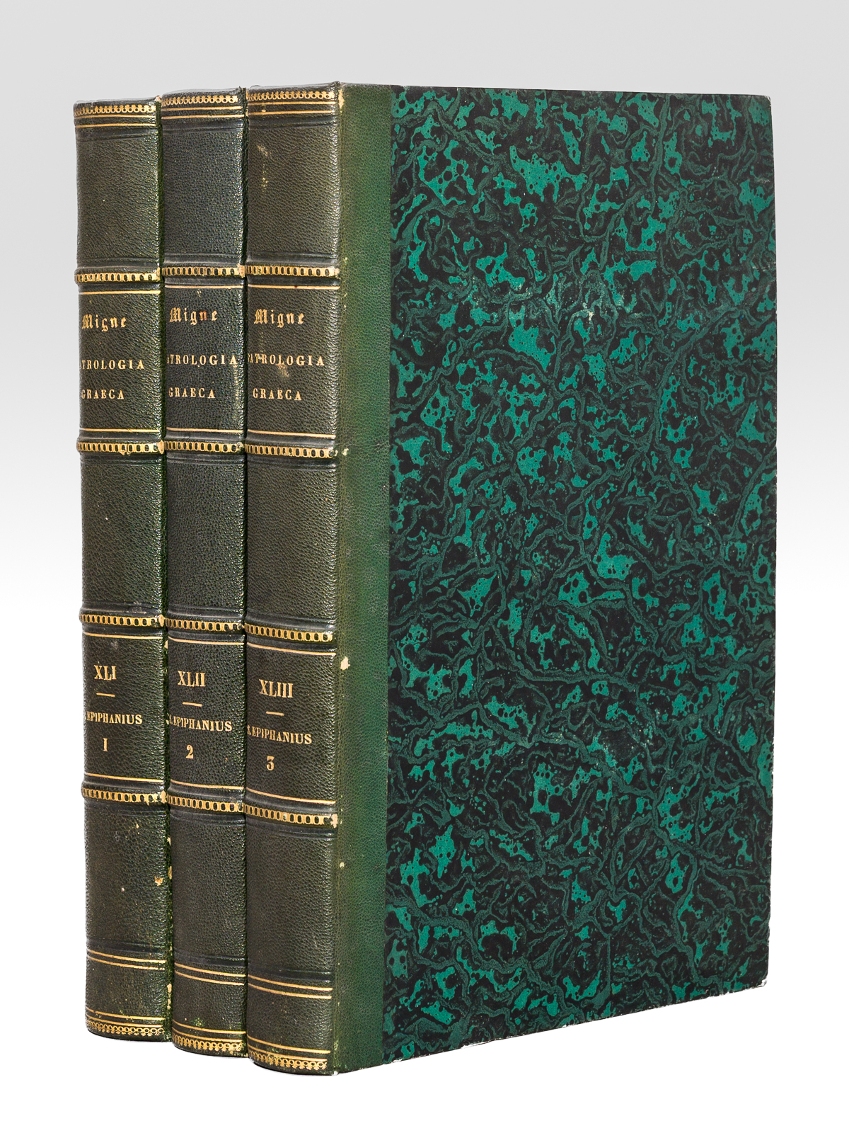 photo n°12 : S.P.N. Epiphanii Constantiae in Cypro Episcopi, Opera quae Reperirir Potuerunt omnia.  (3 Tomes - Complet). Patrologiae Cursus completus. Series Graeca. Tomus XLI, XLII, XLIII [ Patrologia Graeca Tomes 41, 42, 43 - Saint Epiphane de Salamine ; Epiphane de