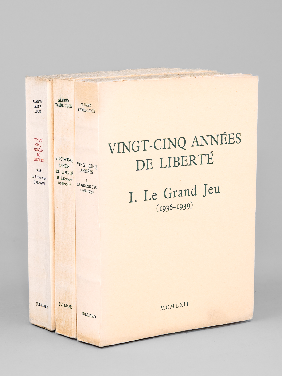 photo n°6 : Vingt-cinq années de liberté ( 3 tomes - complet ) [ Edition originale ]  I. Le grand jeu (1936-1939) ; II. L'épreuve (1939-1946) ; III. La récompense (1946-1961)