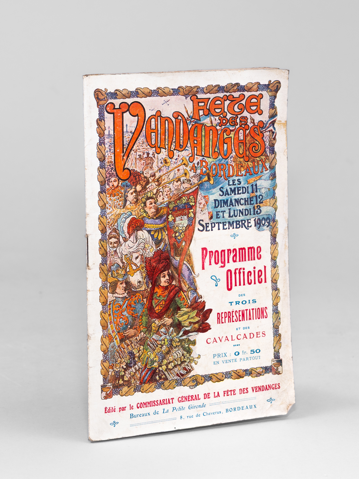 photo n°9 : Fête des Vendanges Bordeaux , les Samedi 11, Dimanche 12 et Lundi 13 Septembre 1913 - Programme Officiel des trois représentations et des Cavalcades.