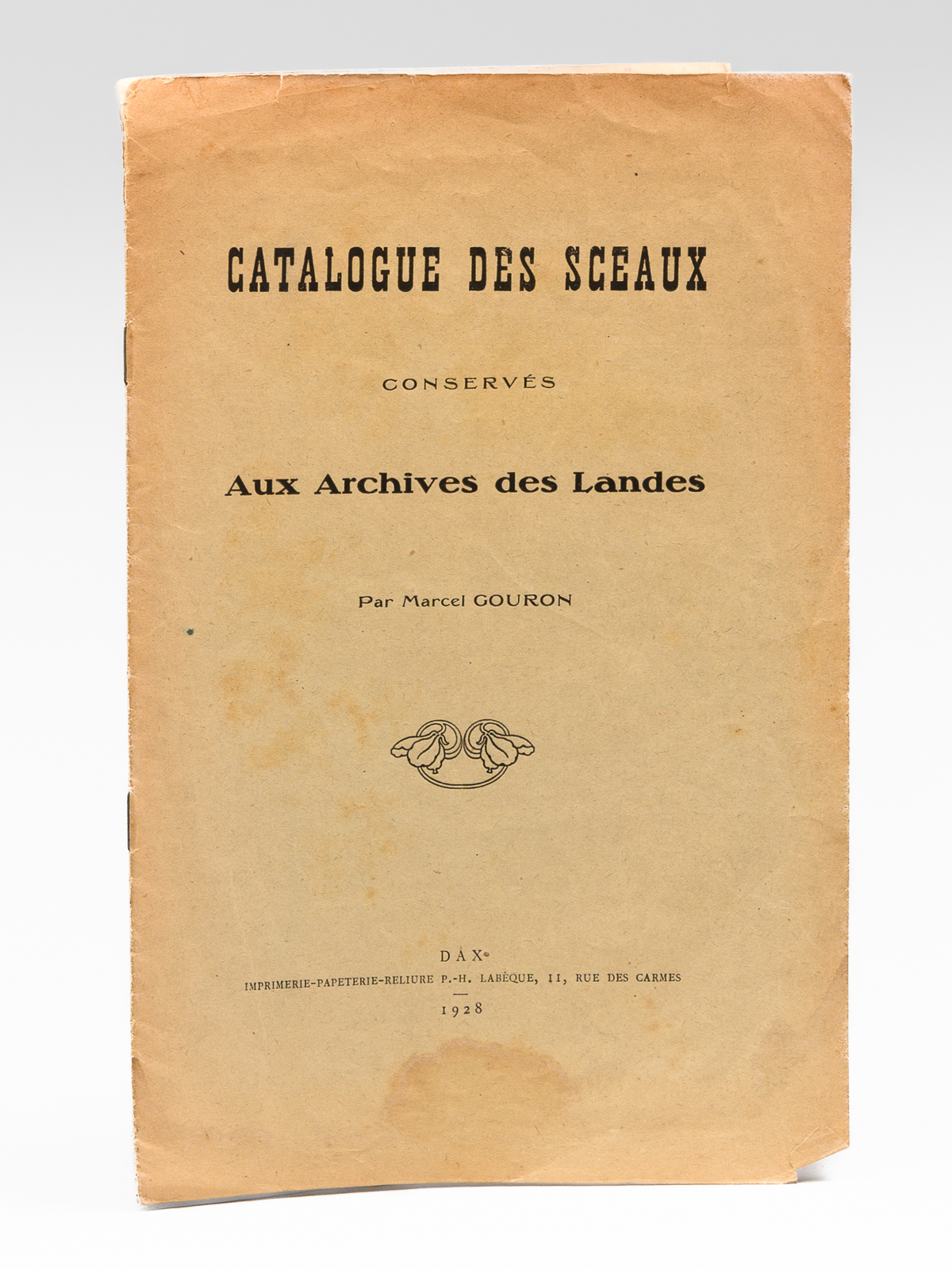 photo n&deg;7 : Catalogue des sceaux conserv&eacute;s aux Archives des Landes