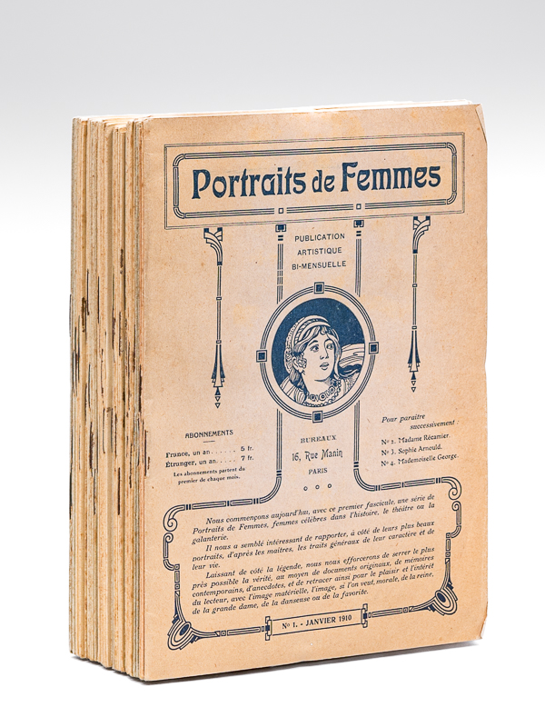 photo n°11 : Portraits de Femmes. Publication Artistique bimensuelle (51 Numéros. Du numéro 1 de janvier 1910 au n° 51 de janvier 1913) Diane de Poitiers - Madame Récamier - Sophie Arnould - Mademoiselle George - Ninon de Lenclos - Madame Tall