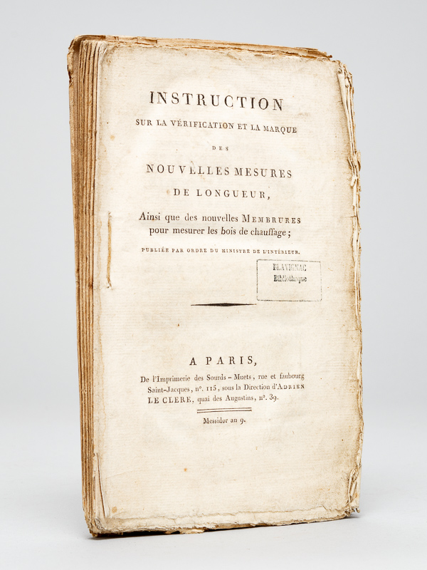 photo n°11 : Instruction sur la vérification et la marque des Nouvelles Mesures de Longueur, ainsi que des nouvelles Membrures pour mesurer les bois de chauffage - Instruction sur la vérification et la marque des Mesures de Capacité - Instruction