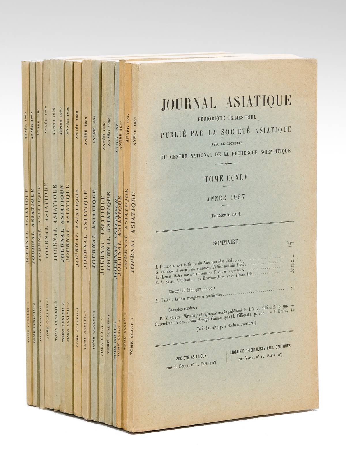 photo n°7 : Journal Asiatique. Périodique trimestriel publié par la Société Asiatique (Années 1957, 1958, 1959 et 1960 complètes)